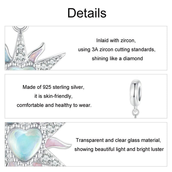 925 Sterling Silver Colorful Sunshine Pendant Beads Charms & Pendants