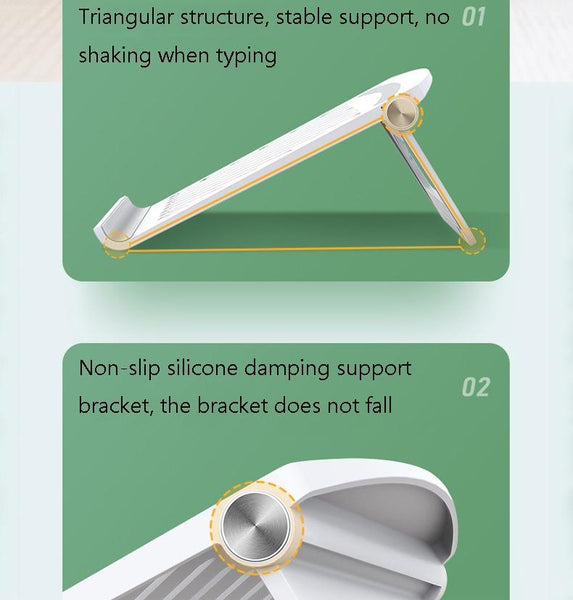 Foldable Laptop Cooling Stand Height Adjustable White Laptop Cooling Pads