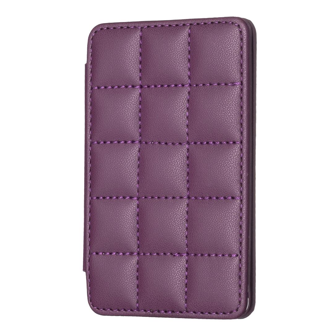 Grid Pattern Card Bag Sticker For Mobile Phones Dark Purple Cases Covers & Skins