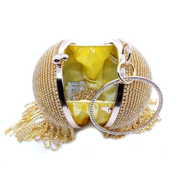 Crystal Tassel Clutch For Weddings And Parties Black Bag Waist Packs & Bags