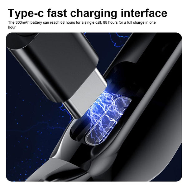 Digital Display Bone Conduction Bluetooth Headset Sporty Design Black Headsets