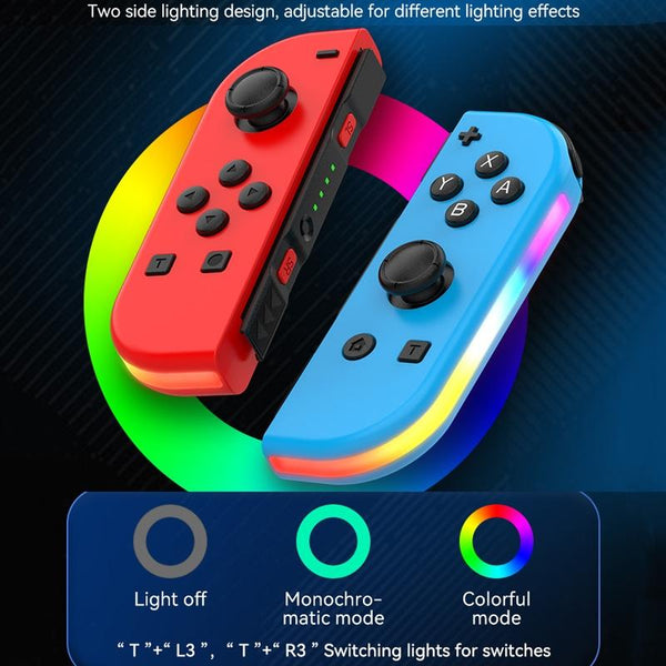 Nintendo Switch Gamepad With Rgb Lights Blue Red Controllers & Attachments