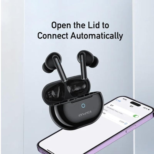 Wireless Tws With Dual Noise Reduction Mic Black Earbuds