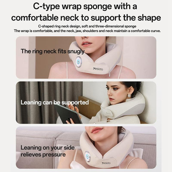 Yesido Mg14 Electric Neck Massager Heat Therapy White Massagers