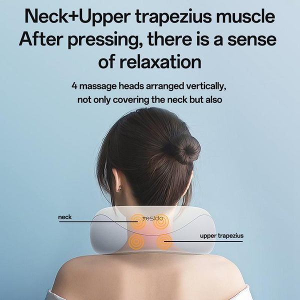 Yesido Mg14 Electric Neck Massager Heat Therapy White Massagers