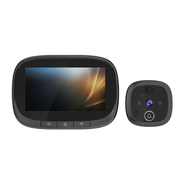 Wireless Video Doorbell With 4.3 Colour Screen And Wifi Black Smart Doorbells