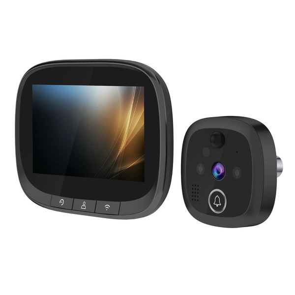 Wireless Video Doorbell With 4.3 Colour Screen And Wifi Black Smart Doorbells
