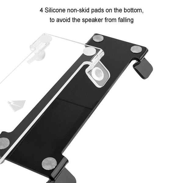 Anti Vibration Desktop Bracket For Bluetooth Speaker Universal Acrylic Design Black Speaker Mounts & Stands