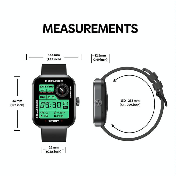 Stylish 1.78 Inch Locator Technology Smart Watch With Bluetooth Calling Heart Rate & Blood Oxygen Black Smart Watches