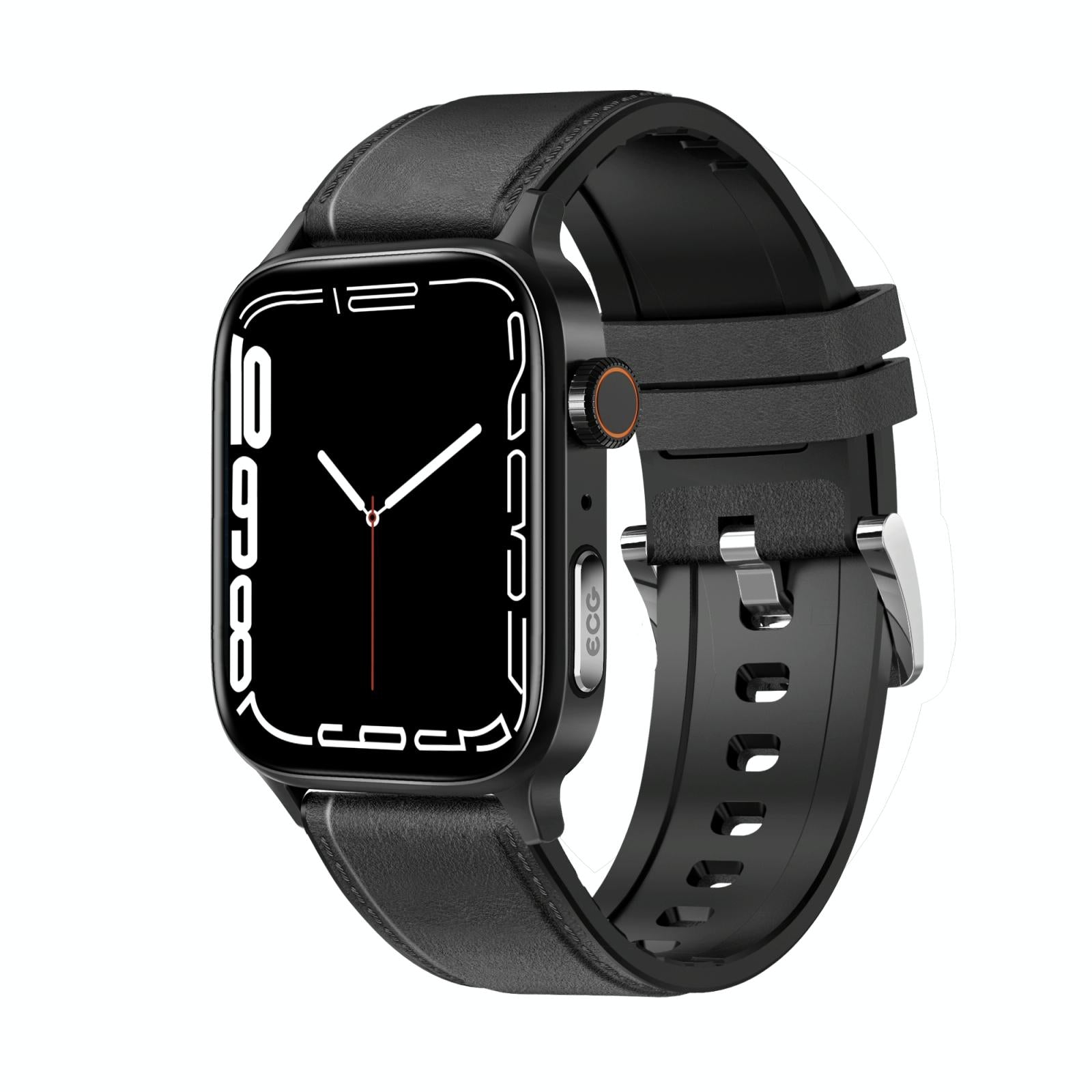 1.85 Inch Tft Screen Leather Band Health Smart Watch Black Smart Watches