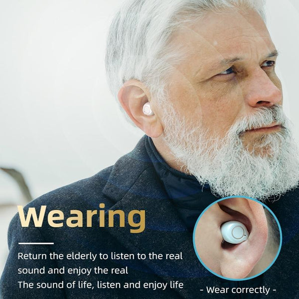 Wireless Magnetic Hearing Aid Elderly Sound Amplifier Red Blue + Black Other Health Care