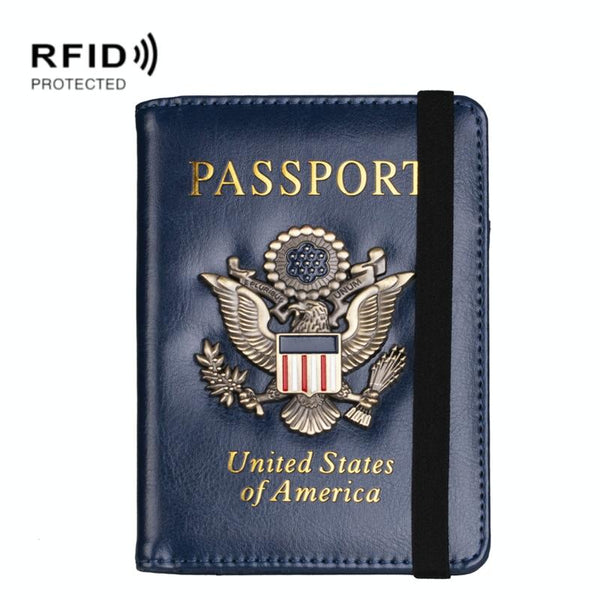 Multi Card Passport Holder Anti Magnetic Wallet Blue Wallets