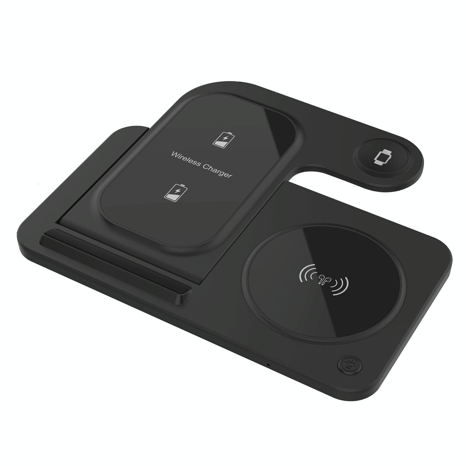 3 In 1 Folding Wireless Charger Black Chargers & Cradles