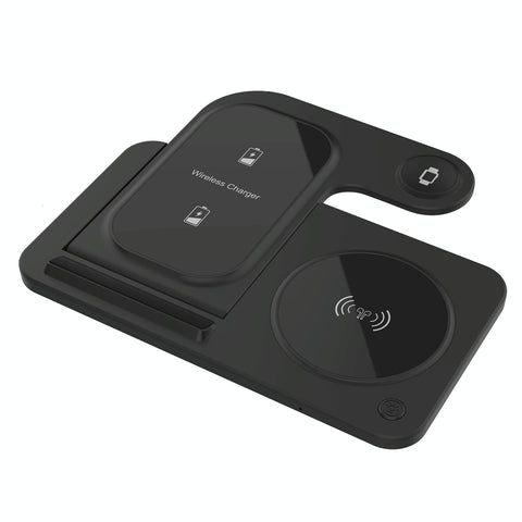 3 In 1 Folding Wireless Charger Black Chargers & Cradles