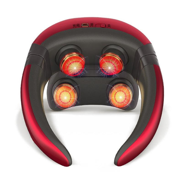 4 Head Neck Massager With Pulse Technology Red Massagers