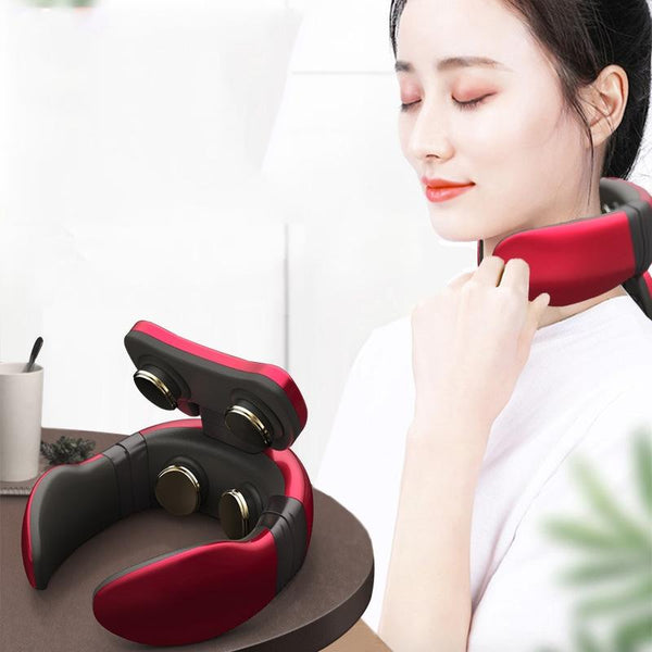 4 Head Neck Massager With Pulse Technology Red Massagers