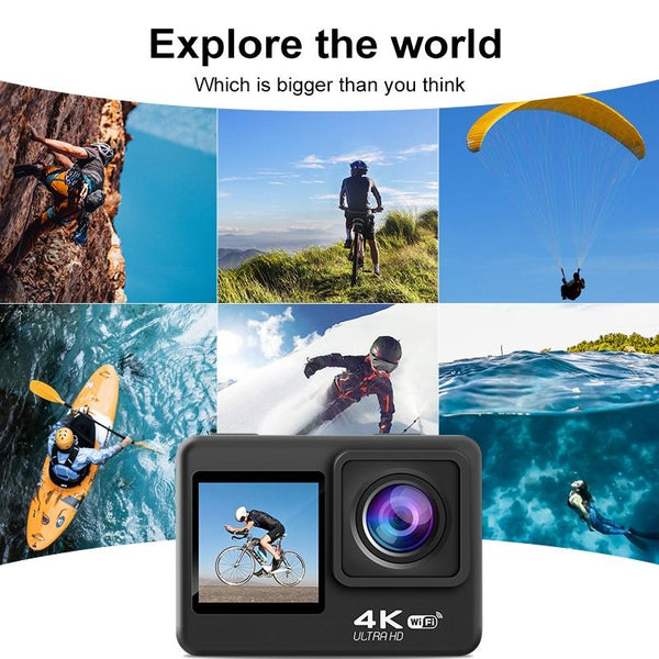 Outdoor Waterproof Dual Screen Wifi Sports Camera With Anti Shake Hd Video Digital Cameras