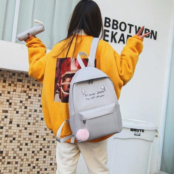 Versatile 4 Piece Travel Backpack Set Light Grey Backpacks
