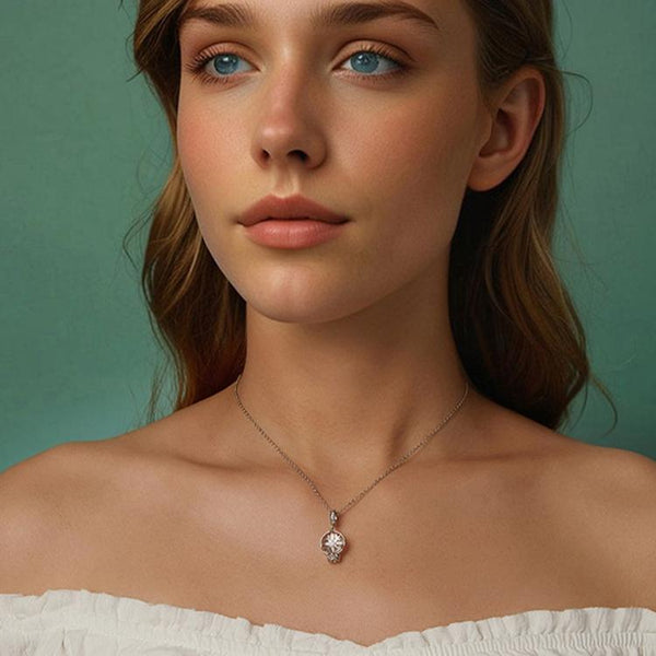 925 Sterling Silver Snowflake Crystal Ball Pendant Charms & Pendants