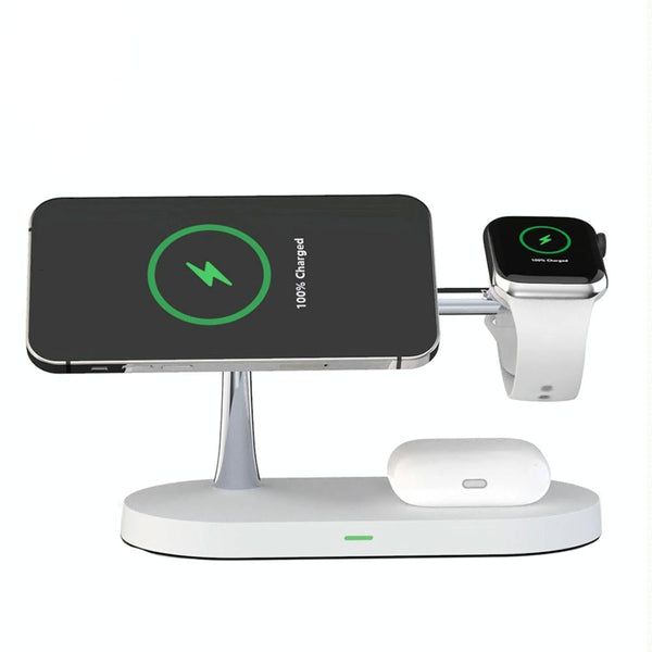 3 In 1 Wireless Charger With Night Light 15W White Chargers & Cradles
