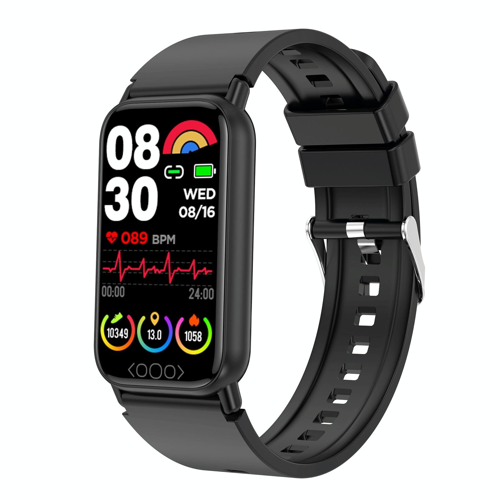Smart Health Monitoring Watch With Colour Screen Black Smart Watches
