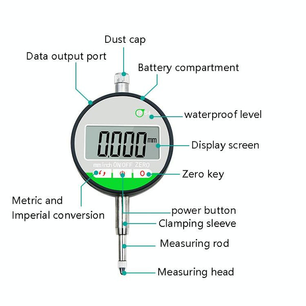Waterproof Digital Dial Indicator For Stroke Measurement 0 12.7Mm Other Test & Measurement