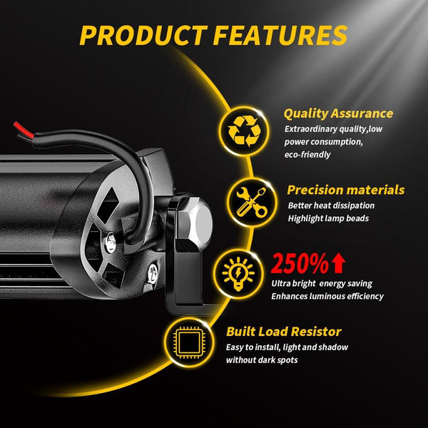 9 30V 12W 6000K Car Led Work Light White Led Car Lights