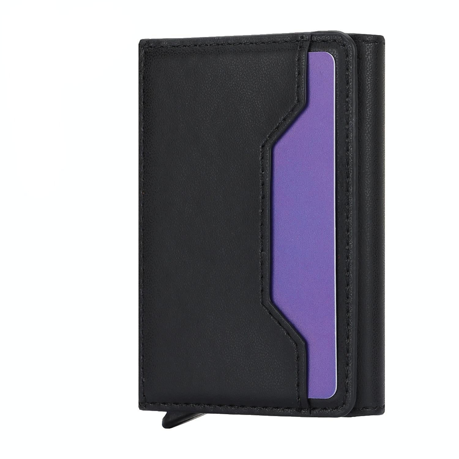 10X6x3cm Secure Brush Card Bag Compact And Protective Black Business Card Holders