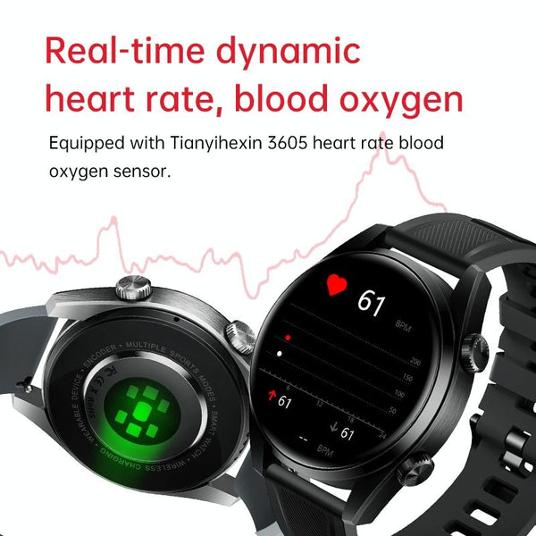 1.43 Inch Ip67 Sport Smart Watch Support Bluetooth Call / Sleep Blood Oxygen Heart Rate Pressure Health Monitor Black Smart Watches