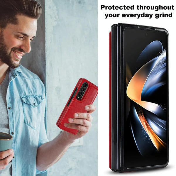 For Samsung Galaxy Z Fold4 5G Full Coverage Double Buckle Phone Case Black Cases Covers & Skins