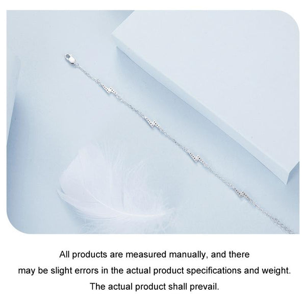 925 Sterling Silver Platinum Plated Lightning Bracelet In Charms & Pendants