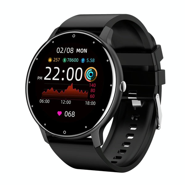 1.28 Inch Touch Screen Ip67 Waterproof Smart Watch Support Blood Pressure Monitoring Sleep Heart Rate Black Smart Watches