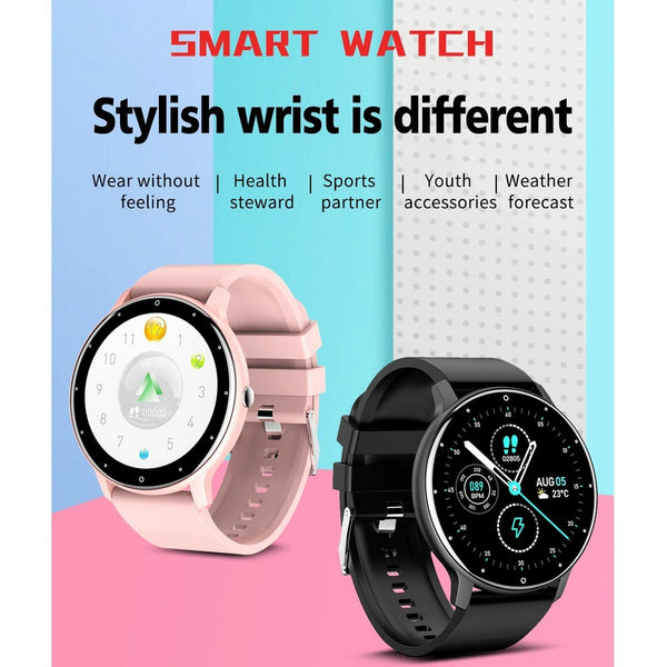 1.28 Inch Touch Screen Ip67 Waterproof Smart Watch Support Blood Pressure Monitoring Sleep Heart Rate Black Smart Watches