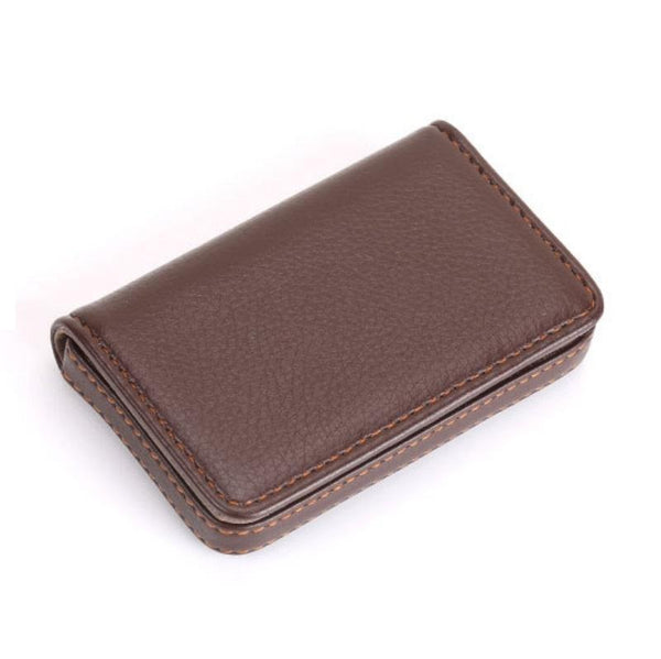 Stainless Steel Magnetic Business Card Holder Pu Leather Case Red Business Card Holders