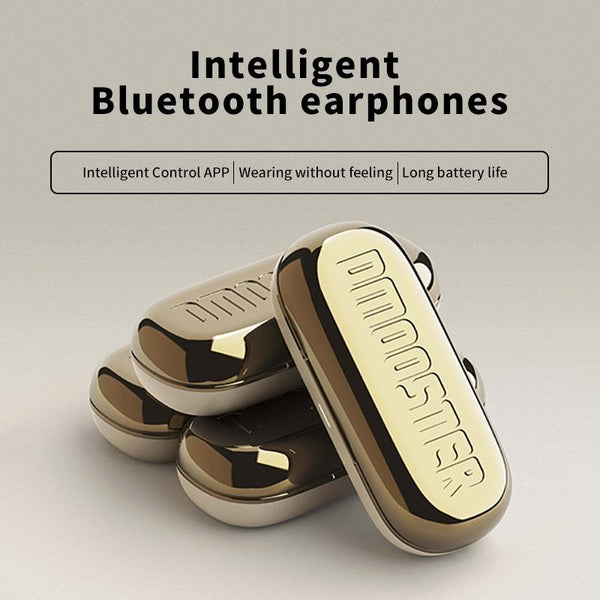 Bluetooth Earphones With Mount Design Beige Earbuds