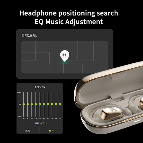 Bluetooth Earphones With Mount Design Beige Earbuds