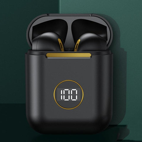 Wireless Sport Bluetooth With Led Display And Noise Reduction Black Headphones