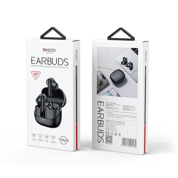 Black Wireless Bluetooth Earphones Tws26 Earbuds
