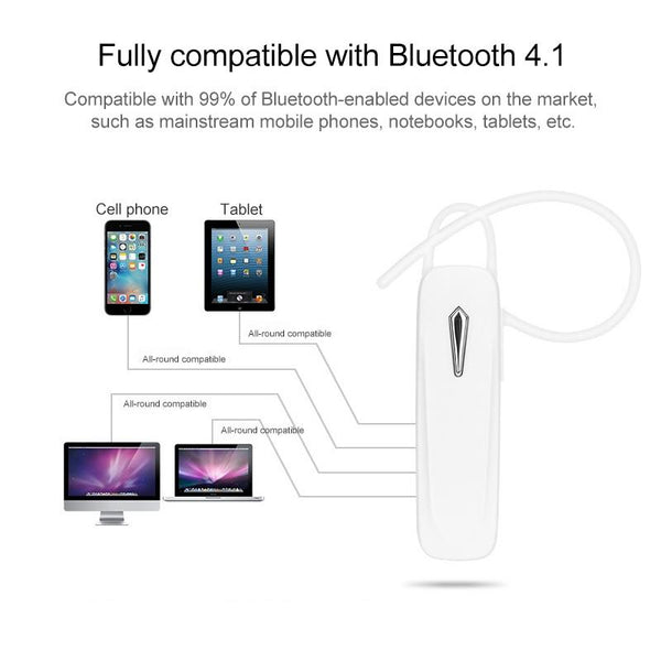 Wireless Bluetooth Earphone For Samsung Hands Free V4.1 Black Earbuds