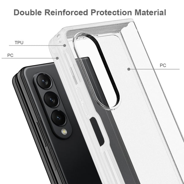For Samsung Galaxy Z Fold4 5G Transparent Frosted Hard Case Pc + Tpu Cases Covers & Skins