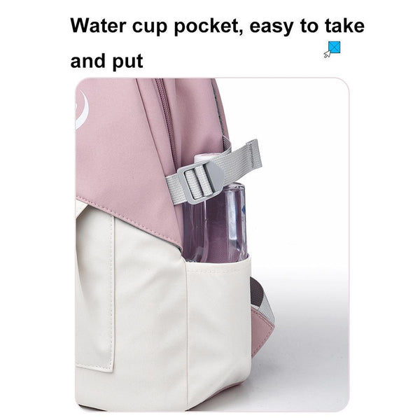 Large Splash Proof Backpack For Outings & School Pink Women Backpacks