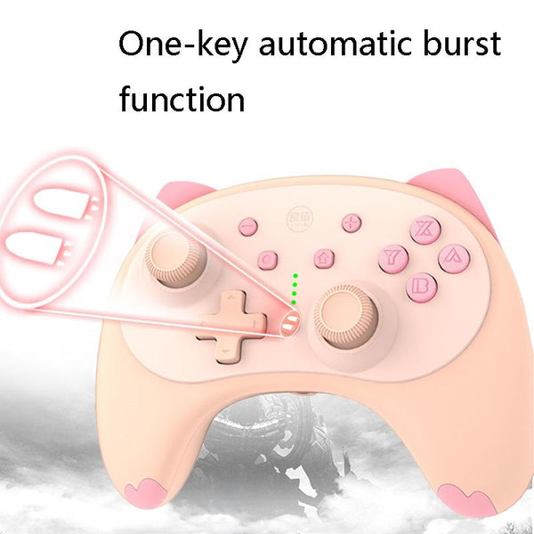 Cat Shaped Wireless Tooth Handle For Nintendo Switch Blue Controllers & Attachments