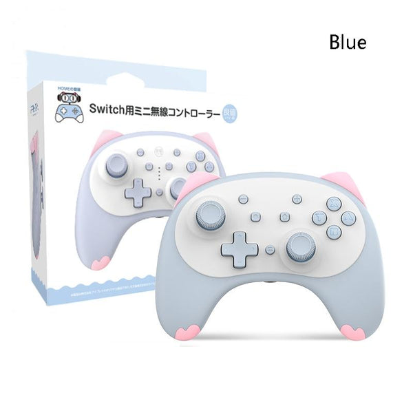 Cat Shaped Wireless Tooth Handle For Nintendo Switch Blue Controllers & Attachments