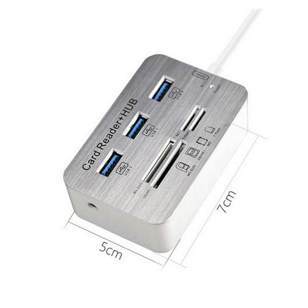 3 Port Usb 3.0 Hub + 4 Card Reader Splitter Usb Cables Hubs & Adapters