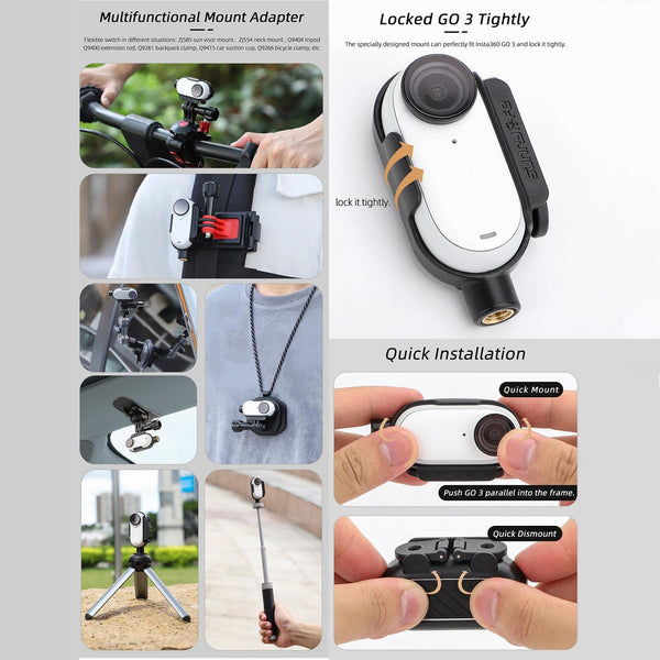 Insta360 Go 3 Protective Frame Cage Mounting Brackets Housing Case Underwater Cases & Housings