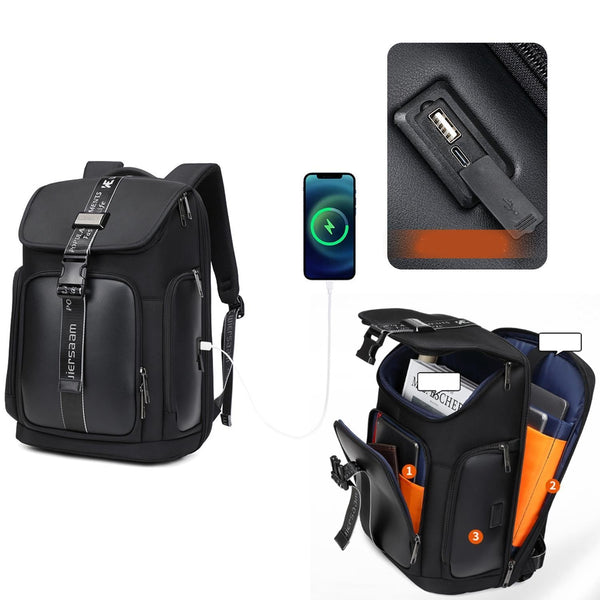 Waterproof Men Business Backpack Black Bags
