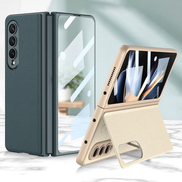 For Samsung Galaxy Z Fold4 5G Foldable Leather Case With Stand Ultra Thin Green Cases Covers & Skins