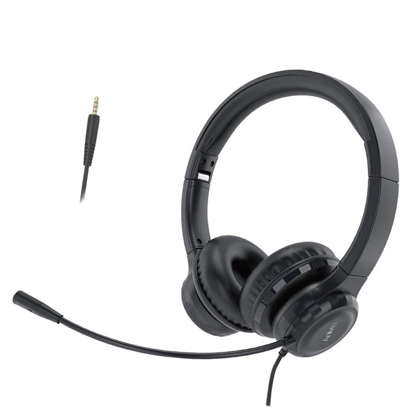 3.5Mm Wired Headset With Mic Black Headsets