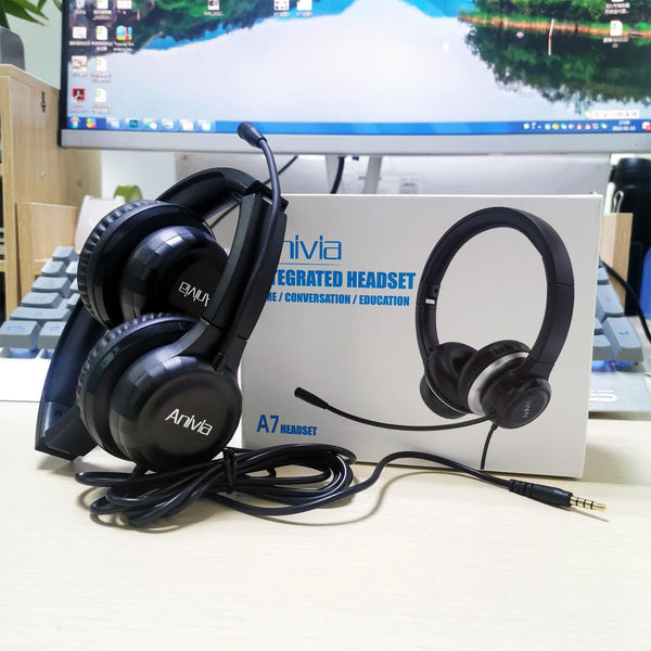 3.5Mm Wired Headset With Mic Black Headsets