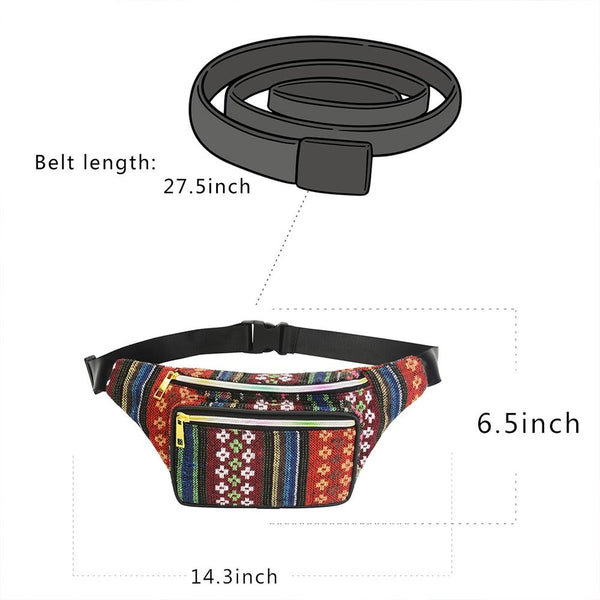 Boho Ethnic Style Waist Bag 34 X 15Cm Style A Waist Packs & Bags
